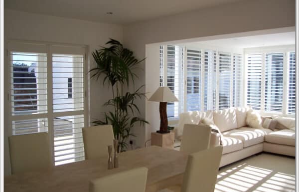 living room shutters in the summer time